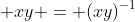 \displaystyle xy = (xy)^{-1}