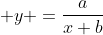 \displaystyle y =\frac{a}{x+b}