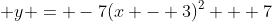 \displaystyle y = -7(x - 3)^2 + 7