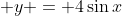 \displaystyle y = 4\sin{x}