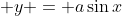 \displaystyle y = a\sin{x}