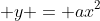 \displaystyle y = ax^2