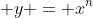 \displaystyle y = x^n