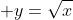 \displaystyle y=\sqrt{x}