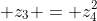 \displaystyle z_3 = z_4^2