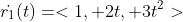 \dot{r_1}(t)=<1, 2t, 3t^2>
