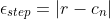 \epsilon_{step}=|r-c_n|