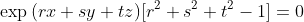 \exp{(rx+sy+tz)}[r^2+s^2+t^2-1]=0