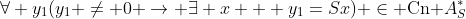 \forall y_1(y_1 \neq 0 \rightarrow \exists x \text{ } y_1=Sx) \in \text{Cn }A_S^*