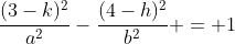 \frac{(3-k)^2}{a^2}-\frac{(4-h)^2}{b^2} = 1