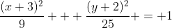 \frac{(x+3)^{2}}{9} + \frac{(y+2)^{2}}{25} = 1