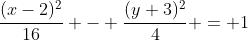 \frac{(x-2)^2}{16} - \frac{(y+3)^2}{4} = 1