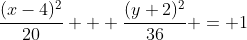 \frac{(x-4)^2}{20} + \frac{(y+2)^2}{36} = 1