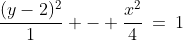 \frac{(y-2)^2}{1} - \frac{x^2}{4}\:=\:1