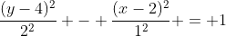\frac{(y-4)^2}{2^2} - \frac{(x-2)^2}{1^2} = 1
