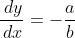 \frac{\,dy}{\,dx}=-\frac{a}{b}