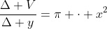 \frac{\Delta V}{\Delta y}=\pi \cdot x^2