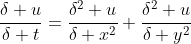 \frac{\delta u}{\delta t}=\frac{\delta^2 u}{\delta x^2}+\frac{\delta^2 u}{\delta y^2}