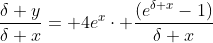 \frac{\delta y}{\delta x}= 4e^x\cdot \frac{(e^{\delta x}-1)}{\delta x}
