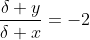\frac{\delta y}{\delta x}=-2