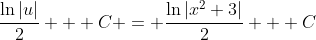 \frac{\ln|u|}{2} + C = \frac{\ln|x^2+3|}{2} + C