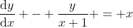 \frac{\mathrm{d}y}{\mathrm{d}x} - \frac{y}{x+1} = x