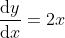 \frac{\mathrm{d}y}{\mathrm{d}x}=2x