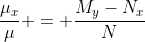 \frac{\mu_x}{\mu} = \frac{M_y-N_x}{N}