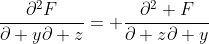 \frac{\partial^2F}{\partial y\partial z}= \frac{\partial^2 F}{\partial z\partial y}