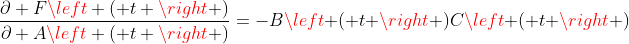 \frac{\partial F\left ( t \right )}{\partial A\left ( t \right )}=-B\left ( t \right )C\left ( t \right )