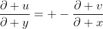 \frac{\partial u}{\partial y}= -\frac{\partial v}{\partial x}
