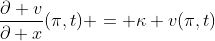 \frac{\partial v}{\partial x}(\pi,t) = \kappa v(\pi,t)