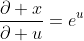 \frac{\partial x}{\partial u}=e^u