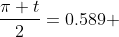\frac{\pi t}{2}=0.589 \;\;and \;\;\pi-0.589