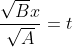 \frac{\sqrt{B}x}{\sqrt{A}}=t