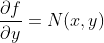 \frac{{\partial}f}{{\partial}y}=N(x,y)