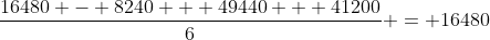 \frac{{16480 - 8240 + 49440 + 41200}}{6} = 16480