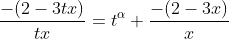 \frac{-(2-3tx)}{tx}=t^\alpha \frac{-(2-3x)}{x}