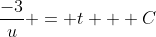\frac{-3}{u} = t + C