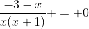 \frac{-3-x}{x(x+1)} = 0