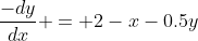 \frac{-dy}{dx} = 2-x-0.5y