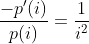 \frac{-p'(i)}{p(i)}=\frac{1}{i^2}