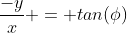 \frac{-y}{x} = tan(\phi)