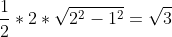 \frac{1}{2}*2*\sqrt{2^2-1^2}=\sqrt{3}