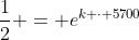 \frac{1}{2} = e^{k \cdot 5700}