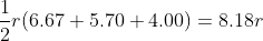 \frac{1}{2}r(6.67+5.70+4.00)=8.18r