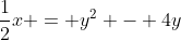 \frac{1}{2}x = y^2 - 4y