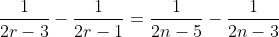 \frac{1}{2r-3}-\frac{1}{2r-1}=\frac{1}{2n-5}-\frac{1}{2n-3}