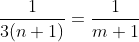 \frac{1}{3(n+1)}=\frac{1}{m+1}