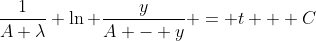 \frac{1}{A \lambda} \ln \frac{y}{A - y} = t + C